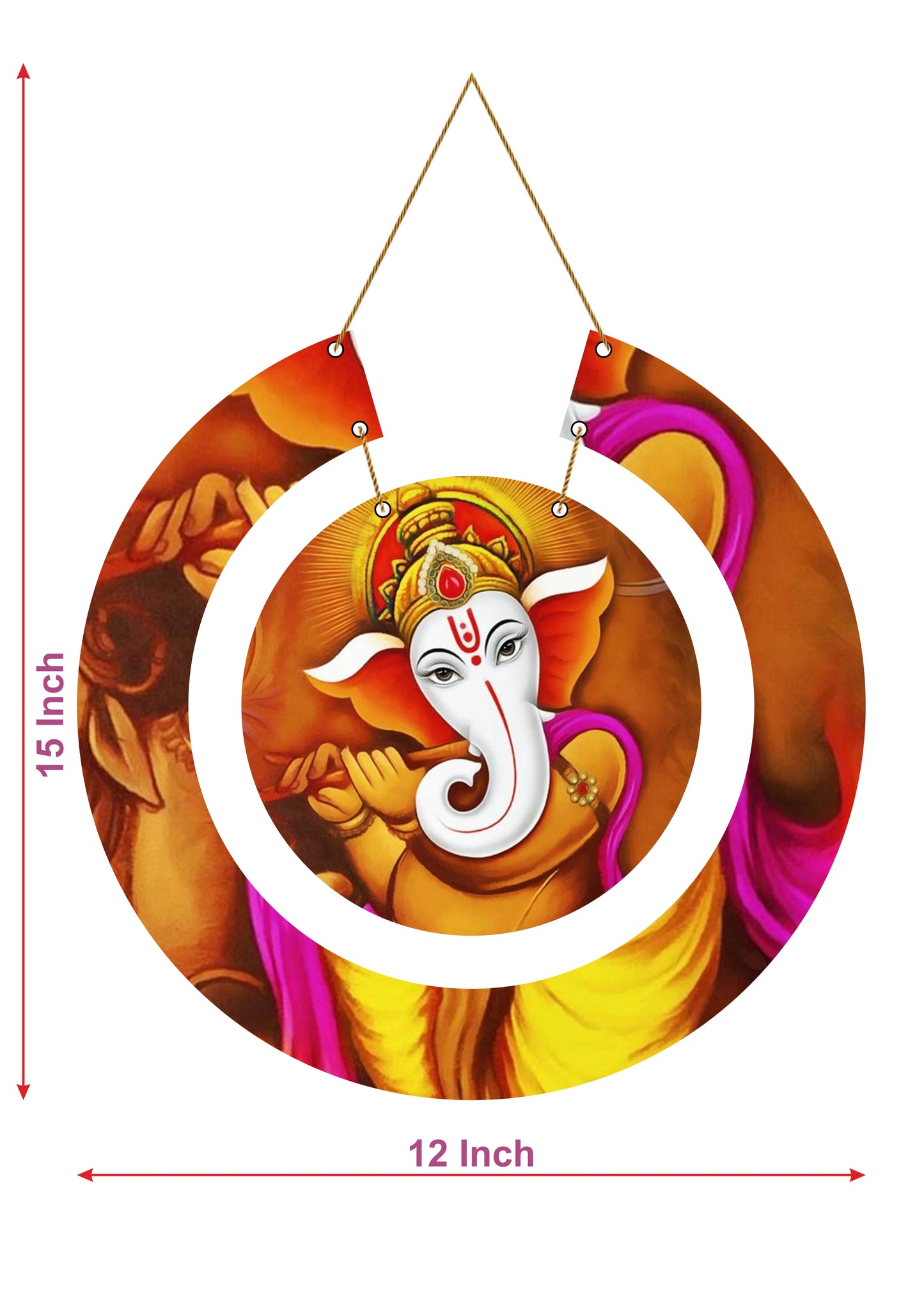 Lord Ganesha Wooden Wall Hanging For Home / Room / Office & etc.