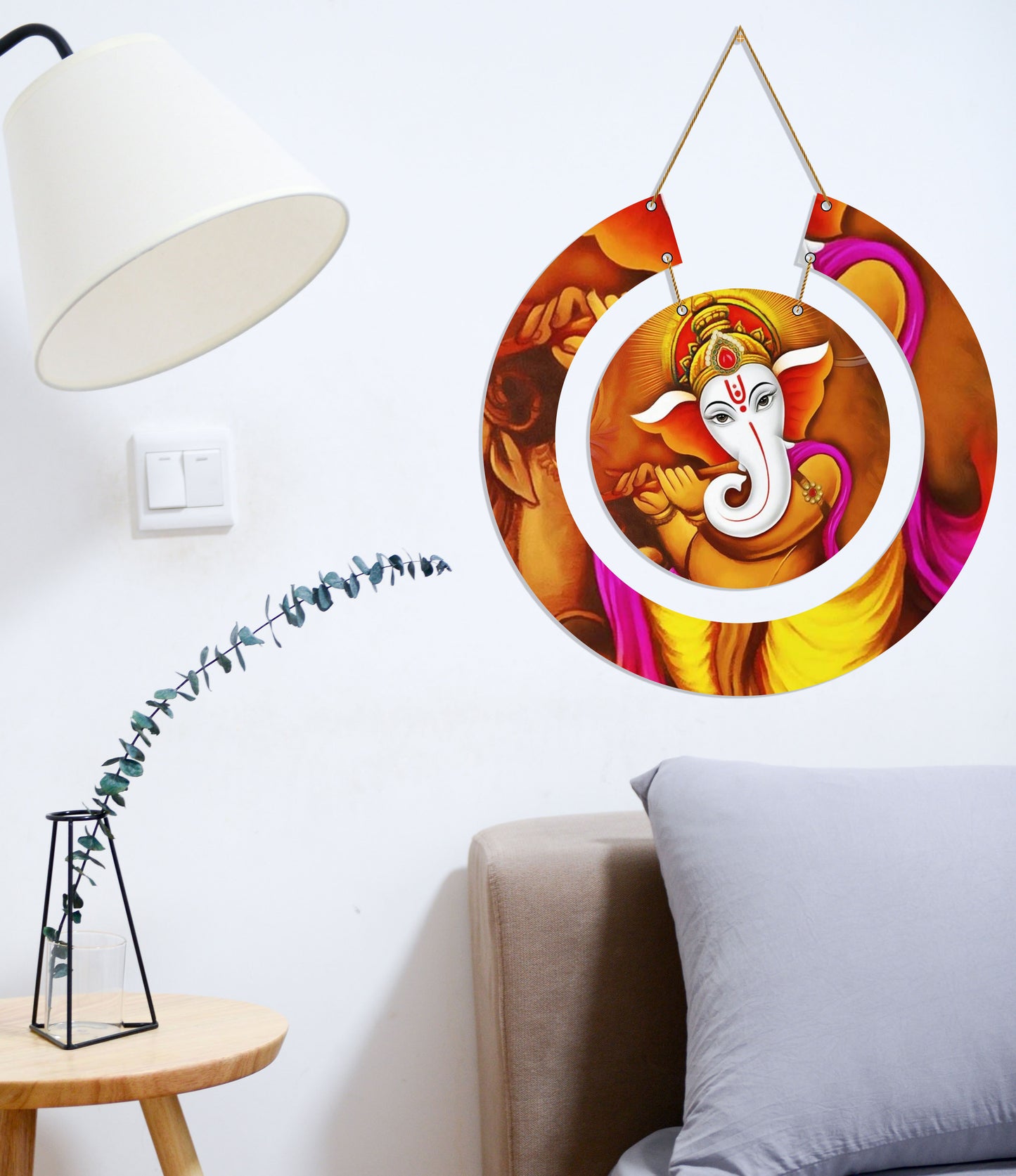 Lord Ganesha Wooden Wall Hanging For Home / Room / Office & etc.
