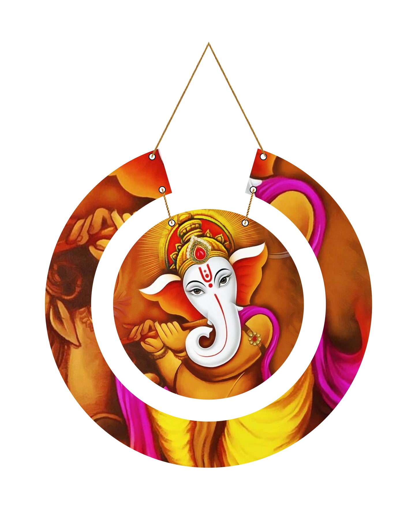 Lord Ganesha Wooden Wall Hanging For Home / Room / Office & etc.