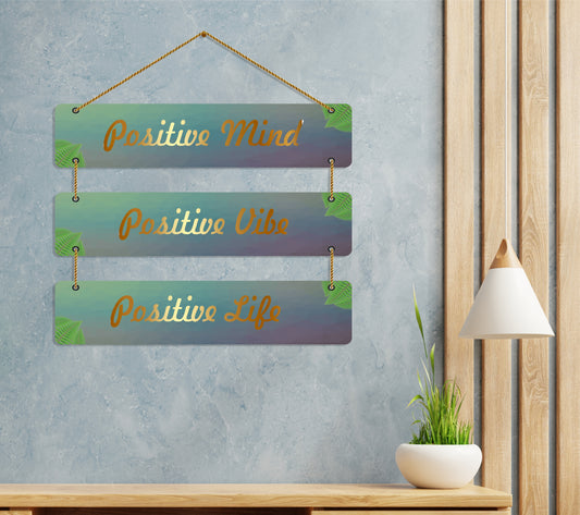 Positive Thoughts Wooden Wall Hanging For Home / Room / Office & etc.