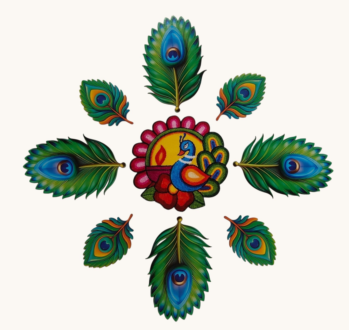 Premium Rangoli MDF Set | 9 Unique Decorative Rangoli Designs | Reusable Diwali, Pooja & Festival Floor Decor Set