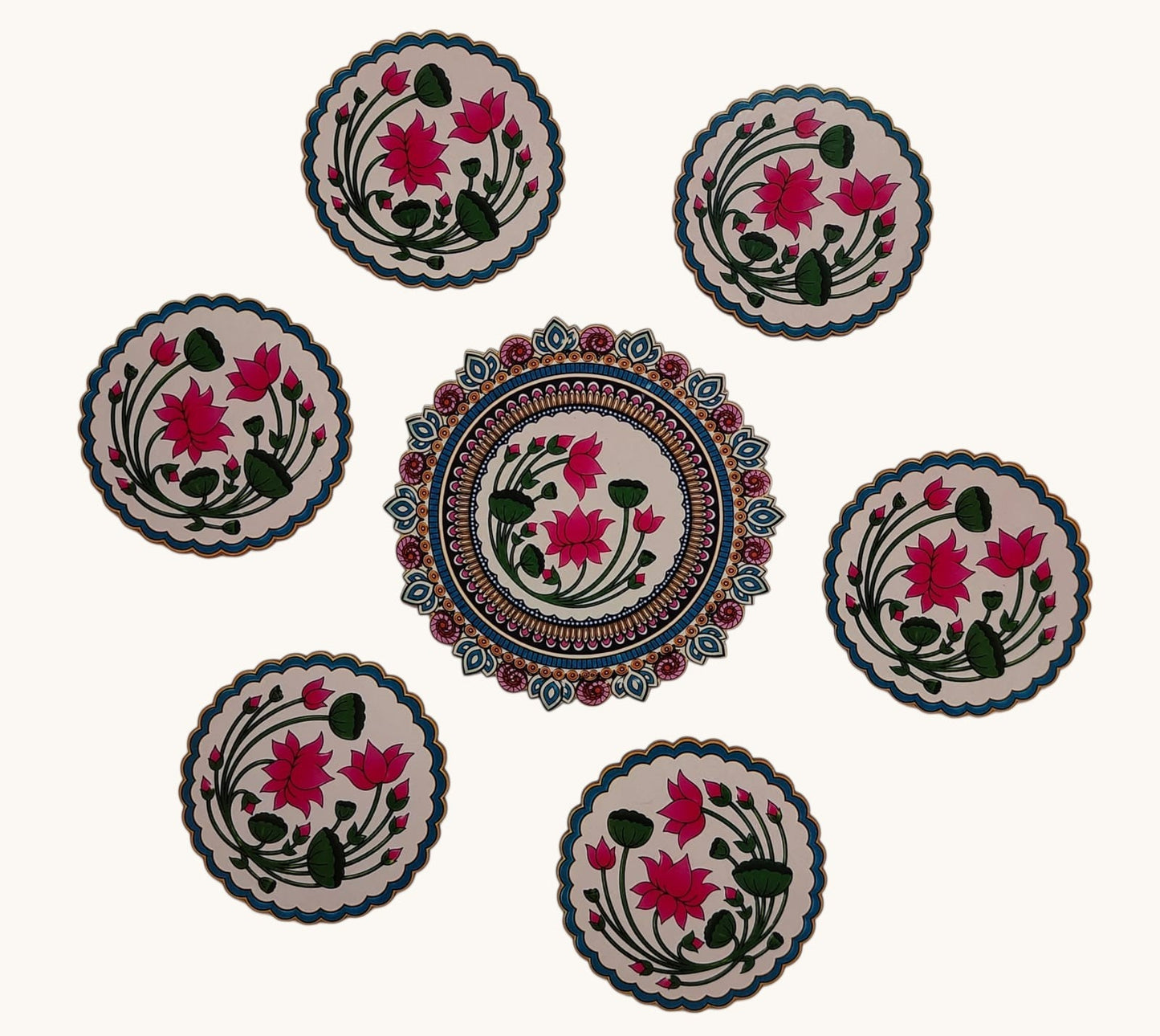 Premium Rangoli MDF Set | 9 Unique Decorative Rangoli Designs | Reusable Diwali, Pooja & Festival Floor Decor Set