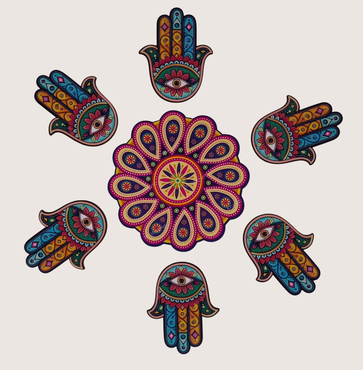 Premium Rangoli MDF Set | 9 Unique Decorative Rangoli Designs | Reusable Diwali, Pooja & Festival Floor Decor Set