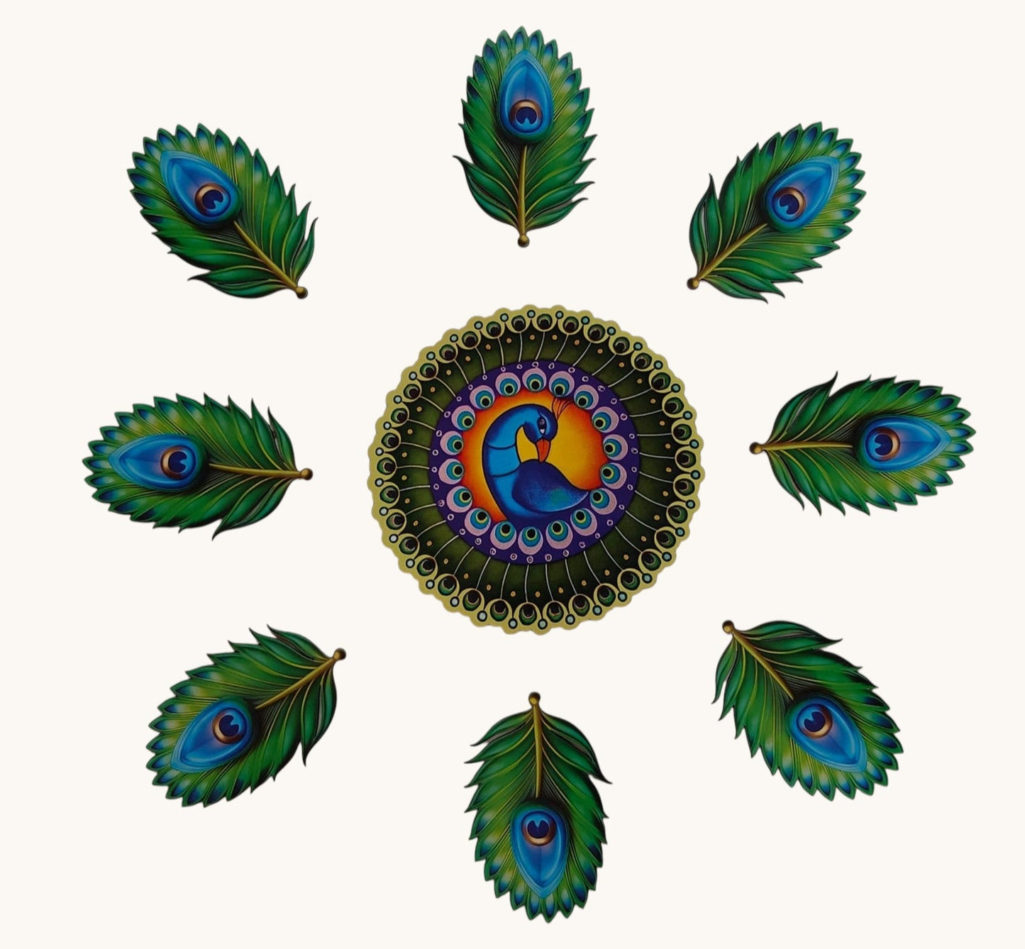 Premium Rangoli MDF Set | 9 Unique Decorative Rangoli Designs | Reusable Diwali, Pooja & Festival Floor Decor Set