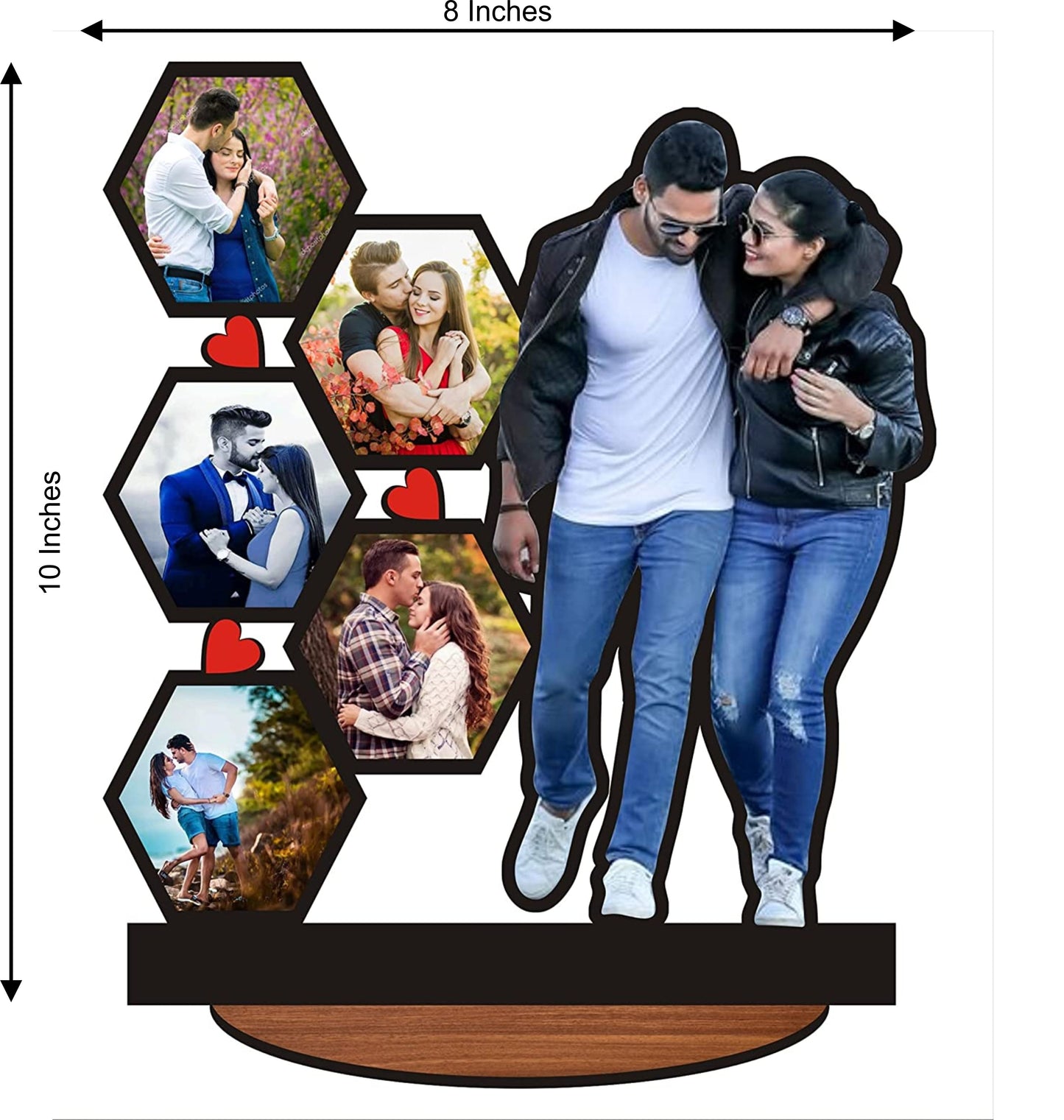 Pihu Creation Wood Personalized, Customized Gift Best Friends Reel Photo Collage gift for Friends, BFF with Frame, Birthday Gift,Anniversary Gift Table  (Multicolor, 6 Photo(s), 8x10 Inches)