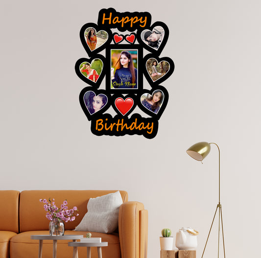 Pihu Creation Wood Personalized, Customized Gift Best Friends Reel Photo Collage gift for Friends, BFF with Frame, Birthday Gift,Anniversary Gift Wall  (Multicolor, Black, 7 Photo(s), Good Quality Photo, Above 350KB, 7x7)