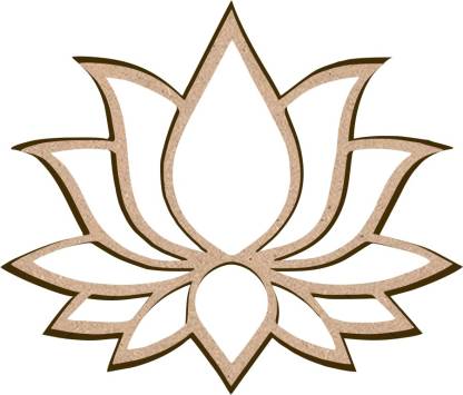 MDF Pine Wood Lotus Cutouts for Art and Craft, Festival Decoration Pack of 12